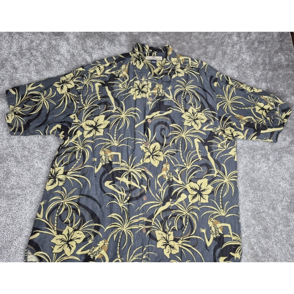 Tommy Bahama Silk & Linen Blend Tropical Floral Print Men's Size Large‎